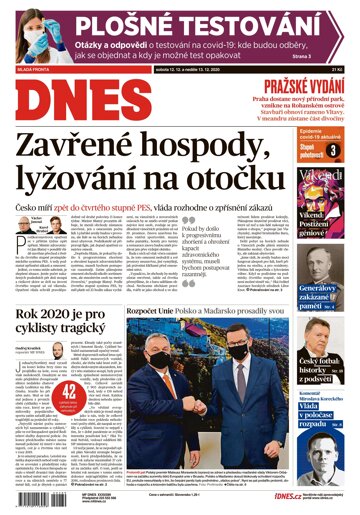 Obálka e-magazínu MF Dnes 12.12.2020