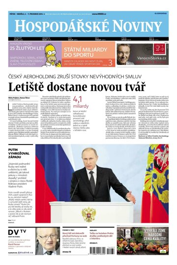 Obálka e-magazínu Hospodářské noviny 237 - 5.12.2014