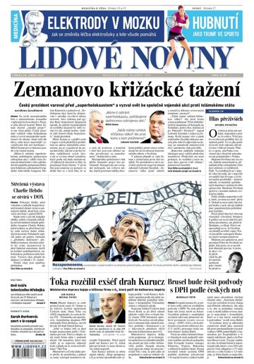 Obálka e-magazínu Lidové noviny 28.1.2015