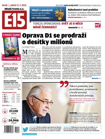 Obálka e-magazínu E15 17.7.2015