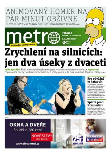 Obálka e-magazínu deník METRO 18.2.2016