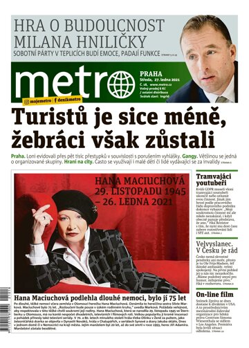 Obálka e-magazínu deník METRO 27.1.2021