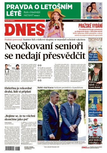 Obálka e-magazínu MF Dnes 8.9.2021