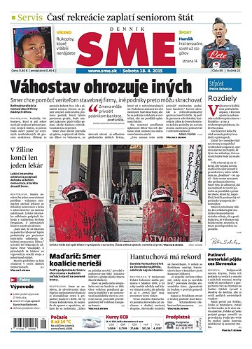 Obálka e-magazínu SME 18.4.2015