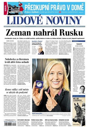 Obálka e-magazínu Lidové noviny 5.5.2018