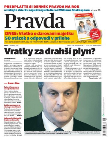 Obálka e-magazínu Pravda 7. 11. 2018