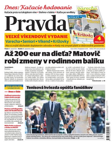 Obálka e-magazínu Pravda 16. 9. 2022