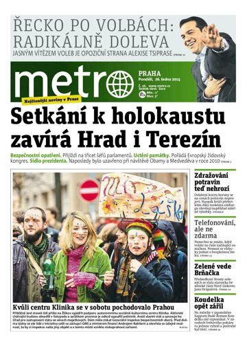 Obálka e-magazínu deník METRO 26.1.2015