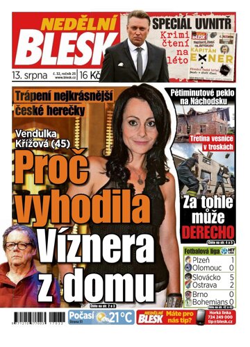 Obálka e-magazínu Nedělní Blesk 13.8.2017