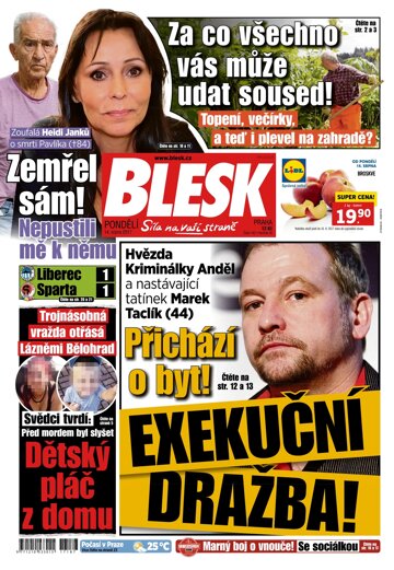 Obálka e-magazínu Blesk 14.8.2017