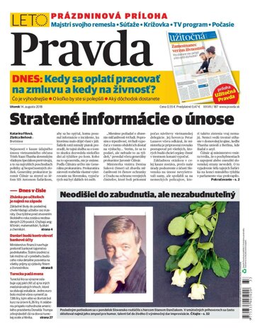 Obálka e-magazínu Pravda 14. 8. 2018