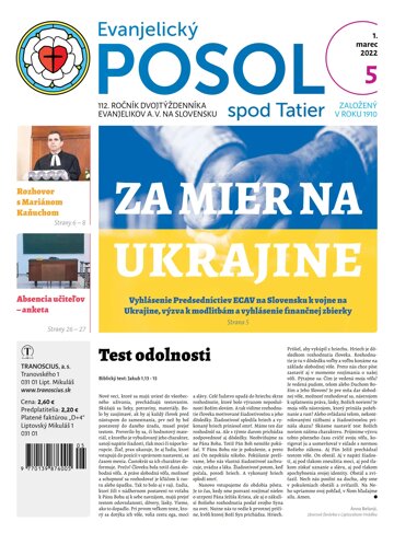 Obálka e-magazínu Evanjelický posol spod Tatier 5