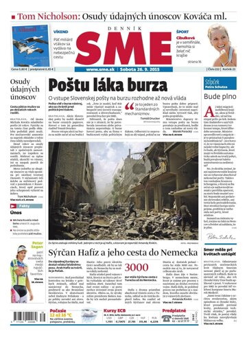 Obálka e-magazínu SME 26.9.2015