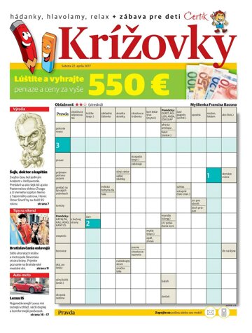 Obálka e-magazínu Krížovky 22.4.2017