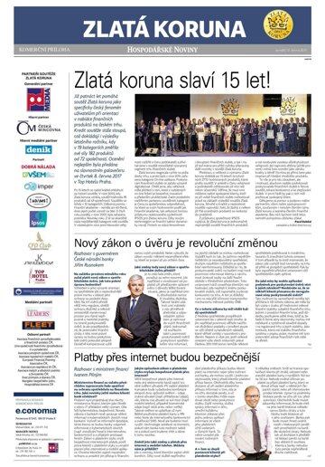 Obálka e-magazínu Hospodářské noviny - příloha 112 - 12.6.2017 příloha Zlatá koruna