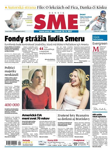 Obálka e-magazínu SME 19.9.2017