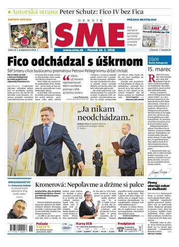 Obálka e-magazínu SME 16.3.2018