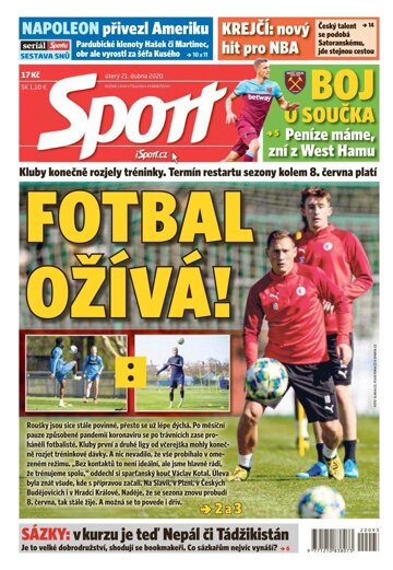 Obálka e-magazínu Sport 21.4.2020