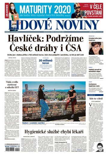 Obálka e-magazínu Lidové noviny 5.5.2020