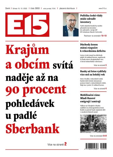 Obálka e-magazínu E15 19.10.2022