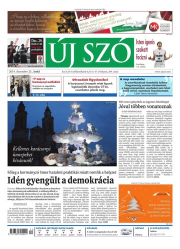 Obálka e-magazínu Új Szó 23.12.2014