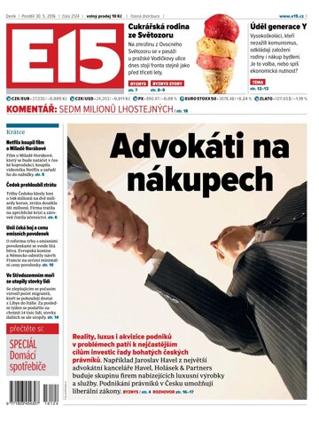 Obálka e-magazínu E15 30.5.2016