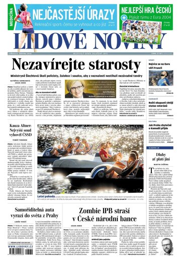 Obálka e-magazínu Lidové noviny 8.6.2016