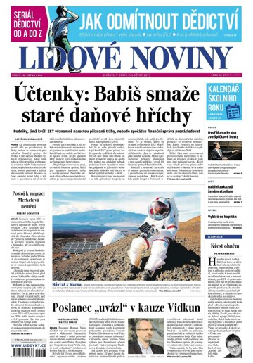 Obálka e-magazínu Lidové noviny 30.8.2016