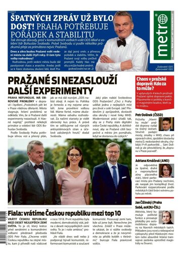 Obálka e-magazínu deník METRO 5.10.2018