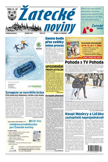 Obálka e-magazínu Žatecké noviny 50/2021