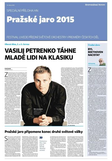 Obálka e-magazínu Hospodářské noviny - příloha 080 - 24.4.2015 Prazske jaro 2015