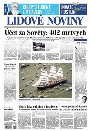 Obálka e-magazínu Lidové noviny 20.8.2015