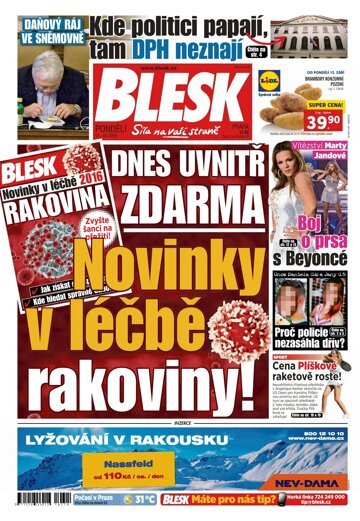 Obálka e-magazínu Blesk 12.9.2016