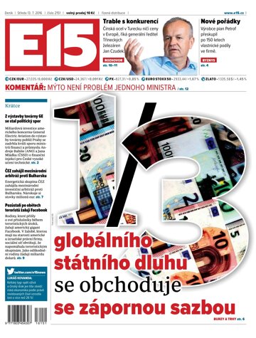 Obálka e-magazínu E15 13.7.2016