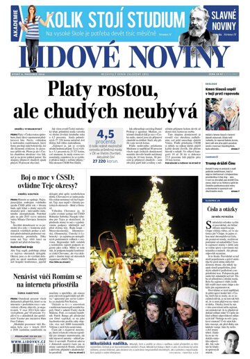 Obálka e-magazínu Lidové noviny 6.12.2016