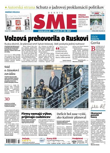 Obálka e-magazínu SME 27.10.2017