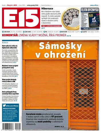 Obálka e-magazínu E15 8.1.2019