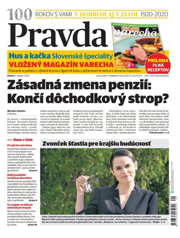 Obálka e-magazínu Pravda 9. 10. 2020