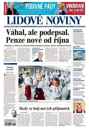 Obálka e-magazínu Lidové noviny 2.9.2023