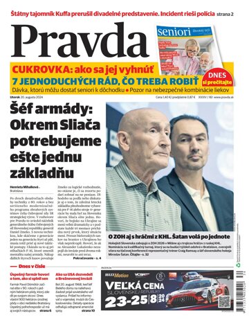 Obálka e-magazínu Pravda 20. 8. 2024