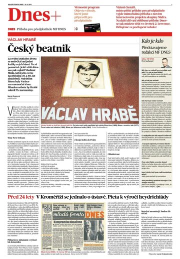 Obálka e-magazínu DNES+ Čechy - 18.6.2015