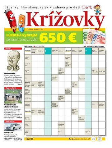 Obálka e-magazínu Krížovky 16. 9. 2017