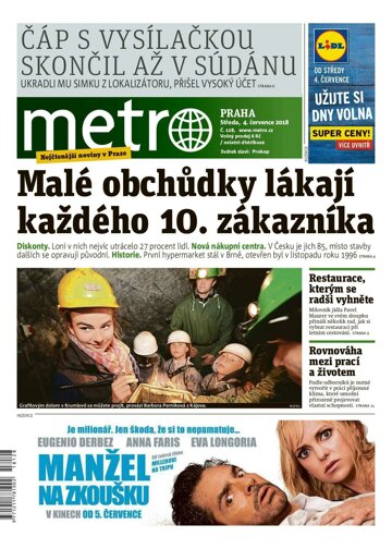 Obálka e-magazínu deník METRO 4.7.2018