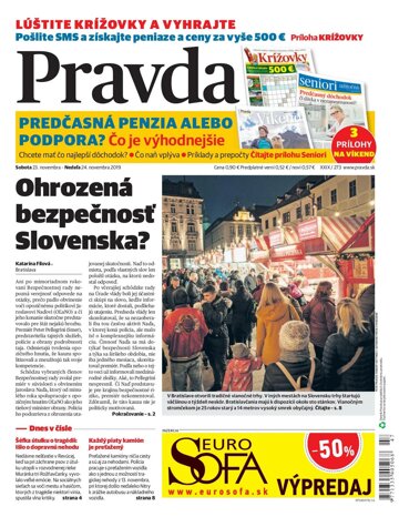 Obálka e-magazínu Pravda 23. 11. 2019