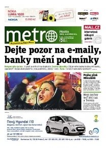 Obálka e-magazínu deník METRO 3.12.2013