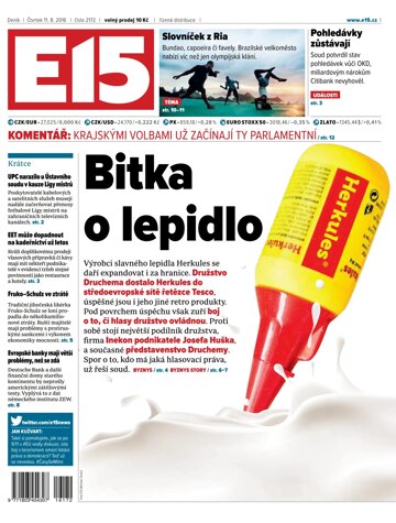 Obálka e-magazínu E15 11.8.2016