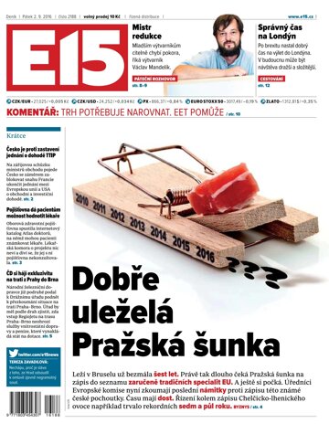 Obálka e-magazínu E15 2.9.2016