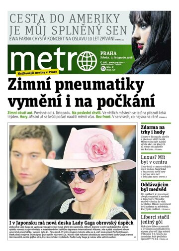 Obálka e-magazínu deník METRO 2.11.2016