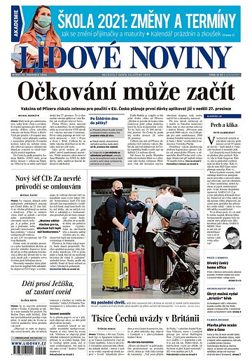 Obálka e-magazínu Lidové noviny 22.12.2020