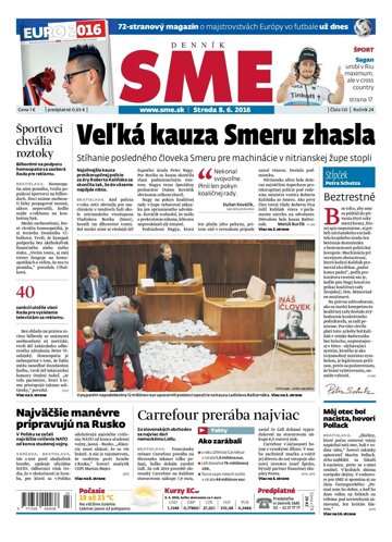 Obálka e-magazínu SME 8.6.2016